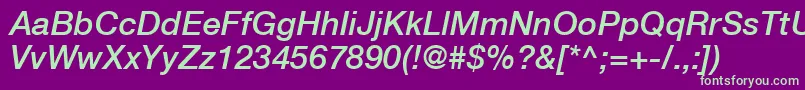 Saiba mais sobre a fonte HelveticaLt66MediumItalic Fonte HelveticaLt66MediumItalic – fontes verdes em um fundo violeta