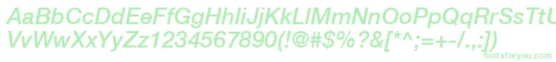 フォントHelveticaLt66MediumItalic – 緑のフォント