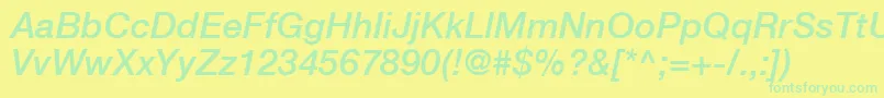 Más sobre la fuente HelveticaLt66MediumItalic fuente HelveticaLt66MediumItalic – Fuentes Verdes Sobre Fondo Amarillo