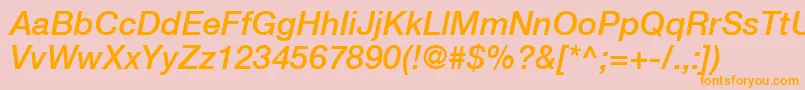 HelveticaLt66MediumItalic Font – Orange Fonts on Pink Background
