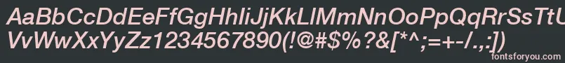 HelveticaLt66MediumItalic Font – Pink Fonts on Black Background