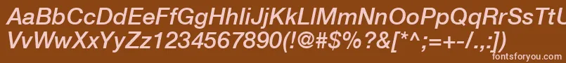 Шрифт HelveticaLt66MediumItalic – розовые шрифты на коричневом фоне