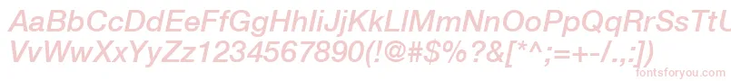HelveticaLt66MediumItalic Font – Pink Fonts on White Background