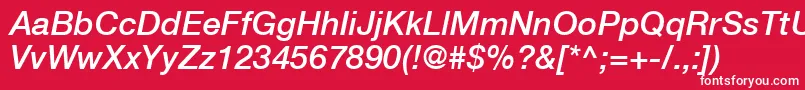 Czcionka HelveticaLt66MediumItalic – białe czcionki na czerwonym tle