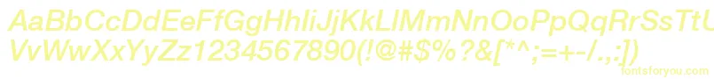 HelveticaLt66MediumItalic Font – Yellow Fonts on White Background