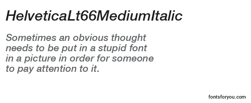 Przegląd czcionki HelveticaLt66MediumItalic