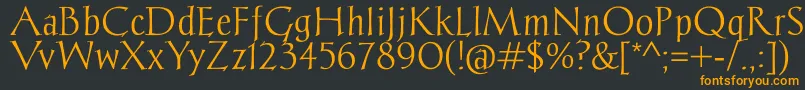 ChantelliAntiqua-Schriftart – Orangefarbene Schriften auf schwarzem Hintergrund