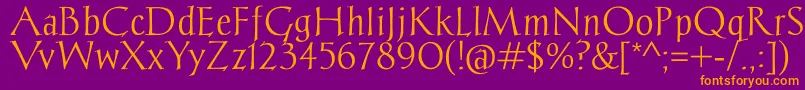 ChantelliAntiqua Font – Orange Fonts on Purple Background