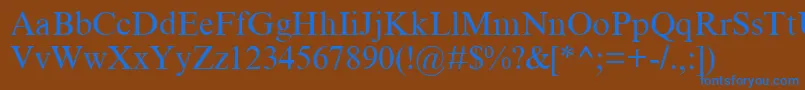 MtCyr Font – Blue Fonts on Brown Background