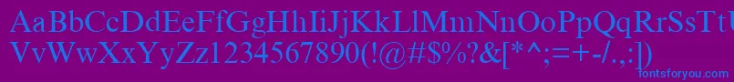 MtCyr Font – Blue Fonts on Purple Background