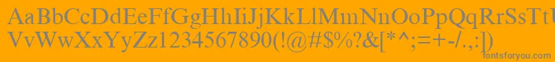 MtCyr-Schriftart – Graue Schriften auf orangefarbenem Hintergrund