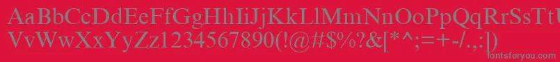 MtCyr Font – Gray Fonts on Red Background