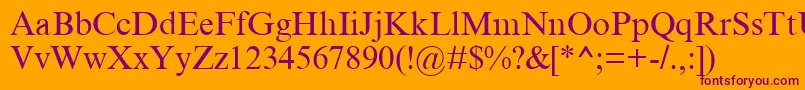MtCyr Font – Purple Fonts on Orange Background