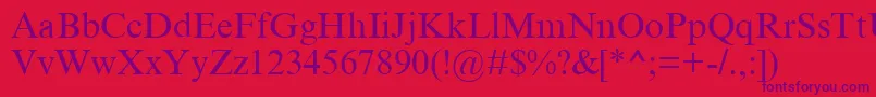 MtCyr Font – Purple Fonts on Red Background