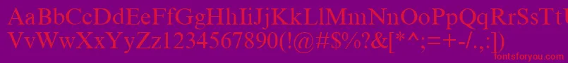 MtCyr Font – Red Fonts on Purple Background