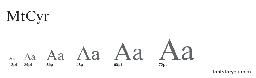 MtCyr Font Sizes