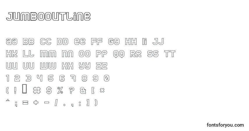Fuente JumboOutline - alfabeto, números, caracteres especiales