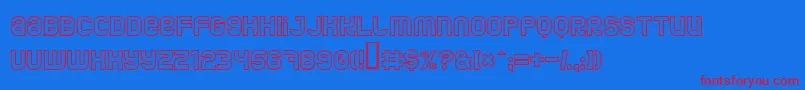 JumboOutline Font – Red Fonts on Blue Background