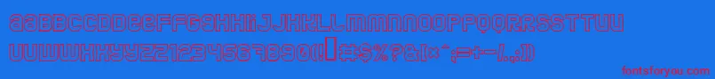 JumboOutline-Schriftart – Rote Schriften auf blauem Hintergrund