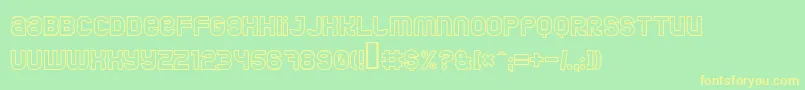 JumboOutline Font – Yellow Fonts on Green Background