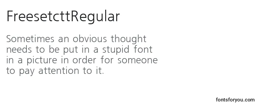 Review of the FreesetcttRegular Font