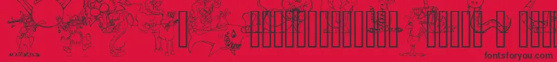 フォントLmAnimalToons – 赤い背景に黒い文字