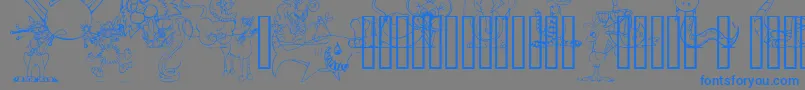 LmAnimalToons Font – Blue Fonts on Gray Background