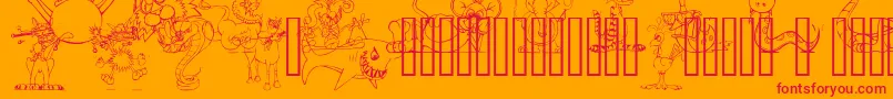 LmAnimalToons Font – Red Fonts on Orange Background