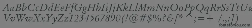 BaramondItalic Font – Black Fonts on Gray Background