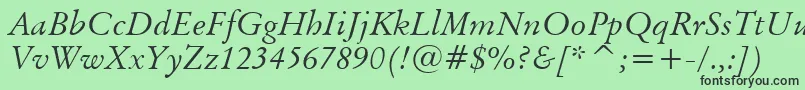 BaramondItalic Font – Black Fonts on Green Background