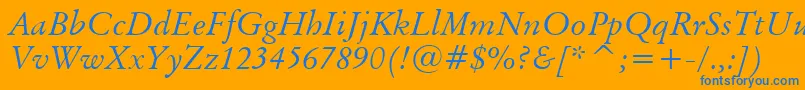 BaramondItalic Font – Blue Fonts on Orange Background