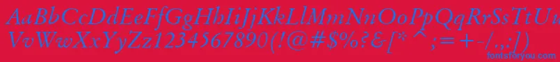 BaramondItalic Font – Blue Fonts on Red Background