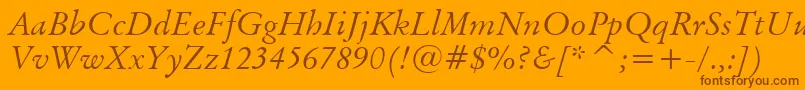 BaramondItalic Font – Brown Fonts on Orange Background