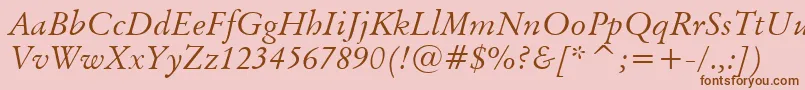 BaramondItalic Font – Brown Fonts on Pink Background