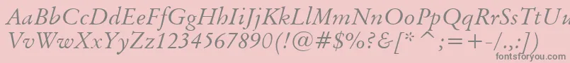 BaramondItalic Font – Gray Fonts on Pink Background