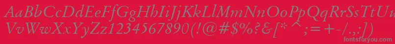 BaramondItalic Font – Gray Fonts on Red Background