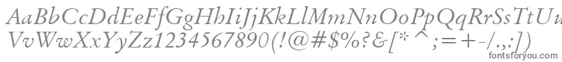 BaramondItalic Font – Gray Fonts on White Background