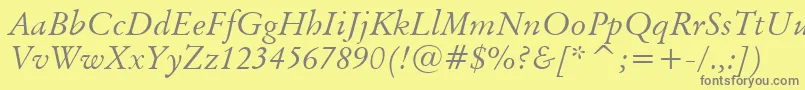 BaramondItalic Font – Gray Fonts on Yellow Background