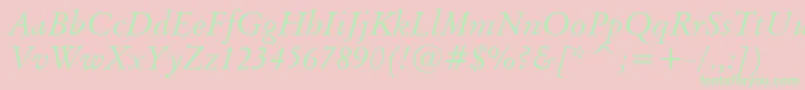 BaramondItalic Font – Green Fonts on Pink Background