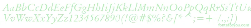 BaramondItalic Font – Green Fonts on White Background