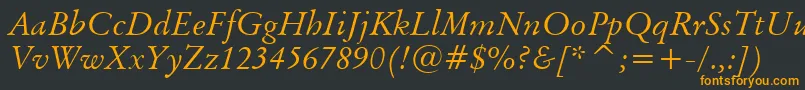BaramondItalic Font – Orange Fonts on Black Background