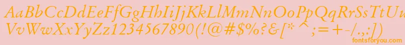 BaramondItalic Font – Orange Fonts on Pink Background