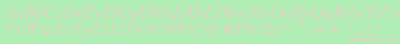 BaramondItalic Font – Pink Fonts on Green Background