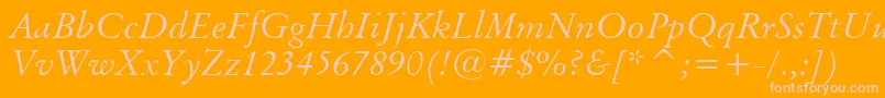 BaramondItalic Font – Pink Fonts on Orange Background