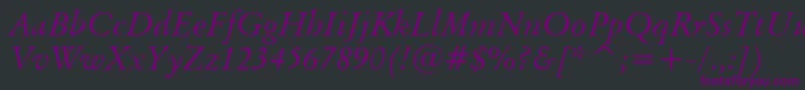 BaramondItalic Font – Purple Fonts on Black Background