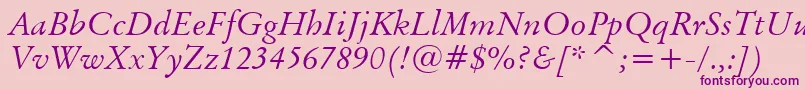 BaramondItalic Font – Purple Fonts on Pink Background