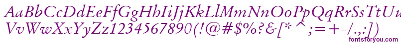 BaramondItalic Font – Purple Fonts on White Background