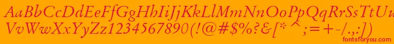 BaramondItalic Font – Red Fonts on Orange Background