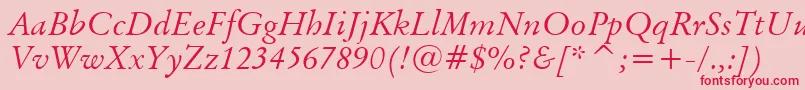 BaramondItalic Font – Red Fonts on Pink Background