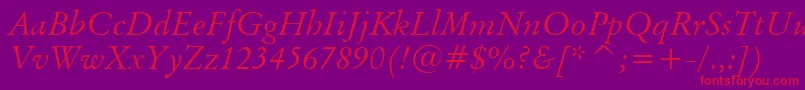 BaramondItalic Font – Red Fonts on Purple Background